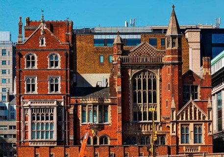 On a ferry trip along the river Thames one can see interesting mixed architecture, modern and