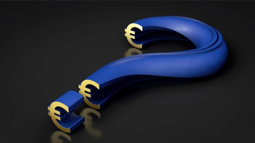 Symbolic image on the subject of euro, advice, money, financial advice, investment advice, debt