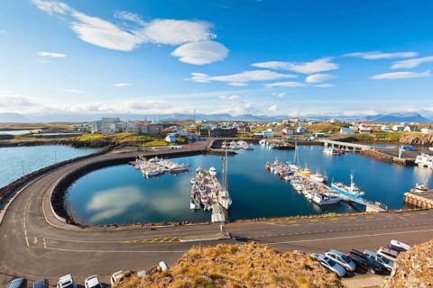 The town of Stykkisholmur, Snaefellsnes peninsula, the western part of Iceland