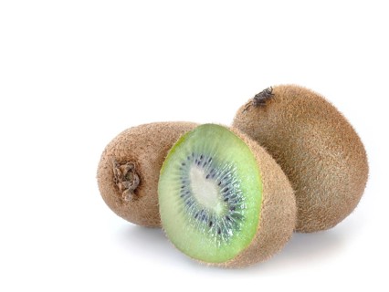 Fresh kiwi isolated on white background with copy space