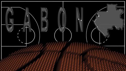 Gabon on Basketball Court, National Theme Concept