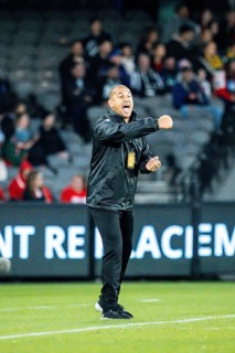 MELBOURNE, AUSTRALIA, MAY 24: Patrick Kisnorbo manager of A-League All Stars Men whilst playing