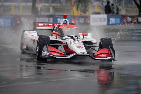 INDYCAR Series driver, STING RAY ROBB (R) (51) of Payette, Idaho, travels through the turns during