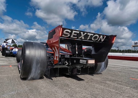 SANTINO FERRUCCI (14) of Woodbury, Connecticut prepares to practice for the Honda Indy 200 at