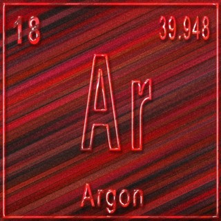 Argon chemical element, Sign with atomic number and atomic weight, Periodic Table Element