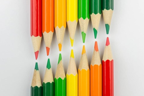 Conceptual crayons represented as successor double energy label colors