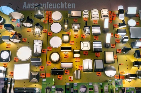 Outdoor lighting, DIY store, Kempten, Allgäu, Bavaria, Germany