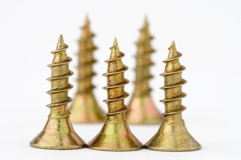 Wood Screw Silhouette on White Backgound