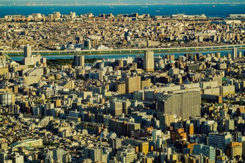 Arakawa and the city of Tokyo. Shooting Location: Sumida Ward, Tokyo