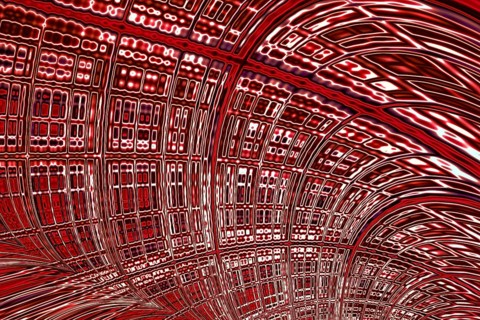 Abstract technology background - computer- generated image. Fractal geometry: distorted curved