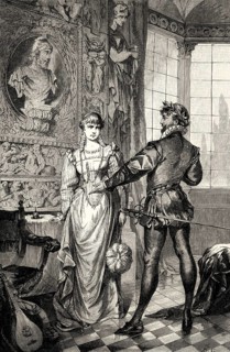 ACT II, SCENE I., the princess and Tasso, scene from Torquato Tasso, a play by Johann Wolfgang von