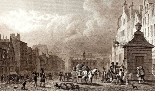 The Grass Market, looking West, Edinburgh, Scotland, 19th century, from Modern Athens by Th. H.