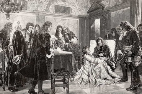 Frederick I at the sickbed of Frederick William, the Great Elector