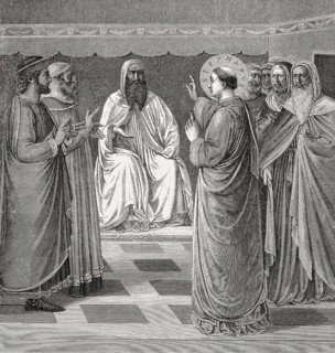 The trial of Saint Stephen, San Lorenzo fuori le mura, Rome, Italy, 19th Century
