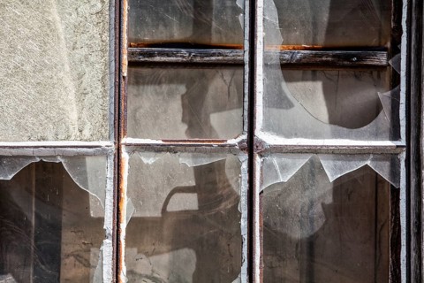 Broken window panes