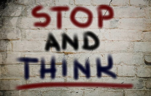 Stop And Think Concept