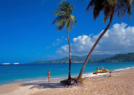 Grande Anse Beach, bathers, holidaymakers, Grenada, Caribbean