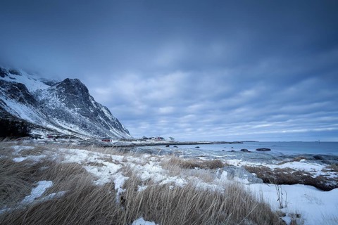 Winter landscape in the Lofoten Islands, Norway