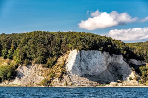 Famous chalk cliffs on the coast of Rügen in Batlic Sea in Germany