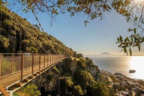 Beautiful Landscape of the Windsor Suspension Bridge from Gibraltar in Spain's South Coast