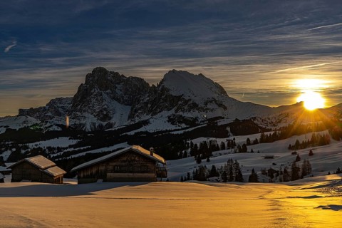 Sunrise on the Seiser Alm, South Tyrol, Italy