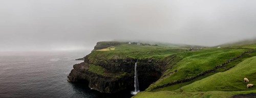 The wild landscape of the Faroe Islands in the North Atlantic