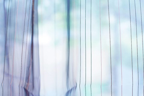 Transparent curtain on window. Curtain background