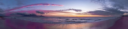 Cape Town view from Bloubergstrand during sunset, South Africa