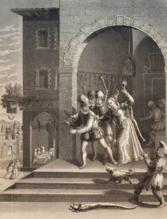 The Parable of the Prodigal Son, wastes all his money, New Testament, steel engraving 1853,