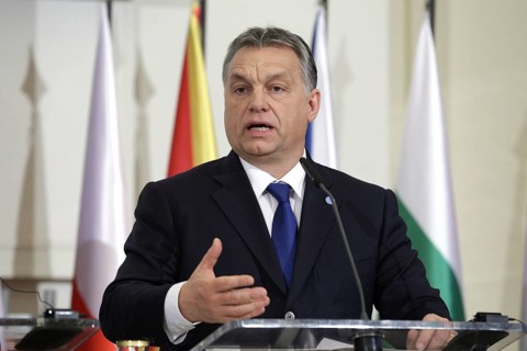Prague, Czech Republic - February 15, 2016: The Prime Ministers of Hungary Viktor Orban is speaking