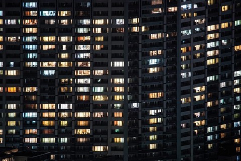 Yokohama night view and residential areas. Shooting Location: Yokohama-city kanagawa prefecture