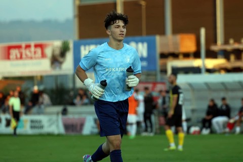 Goalkeeper Hannes Ablaß (VfR Hausen) in the SBFV Cup round of 16 23/24: VfR Hausen- - FC 08