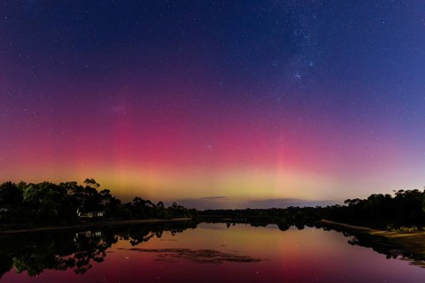 MELBOURNE, AUSTRALIA, AUGUST 12: Increased solar activity results in the Aurora Australis being