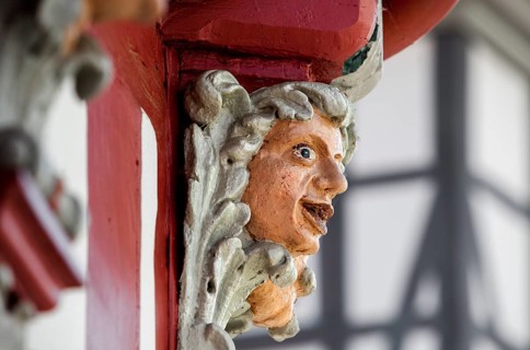 Fully plastic carvings, Steinstrasse, Duderstadt, Lower Saxony, Germany