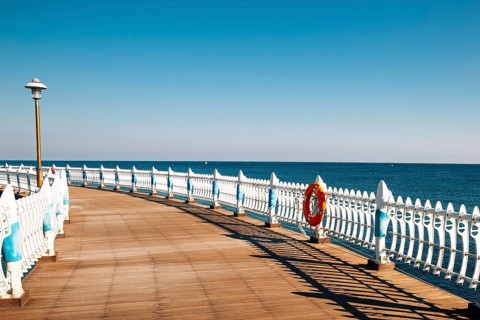 Samsa Marine Walkway and sea in Yeongdeok, Korea