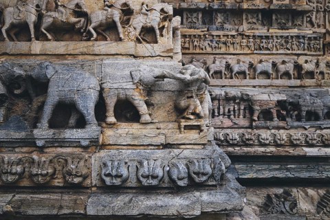 Jagdish Temple, Wall carving detail in Udaipur, India