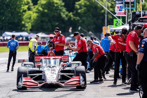 WILL POWER (12) of Toowoomba, Australia comes off pit road as Mid-Ohio Sports Car Course plays host