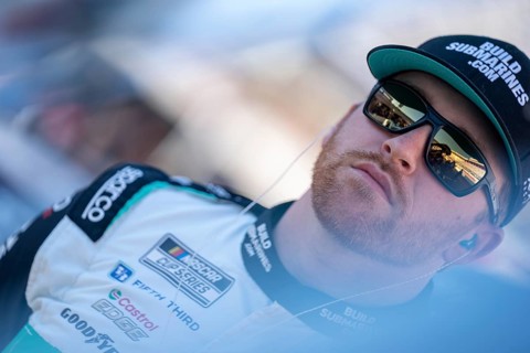Mar 16, 2024-Bristol, TN, Chris Buescher takes to the track to practice for the Food City 500 in
