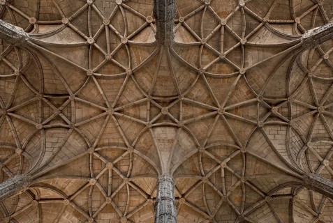 Hieronymus monastery, church, vaults with pillars, St., Sankt, Saint
