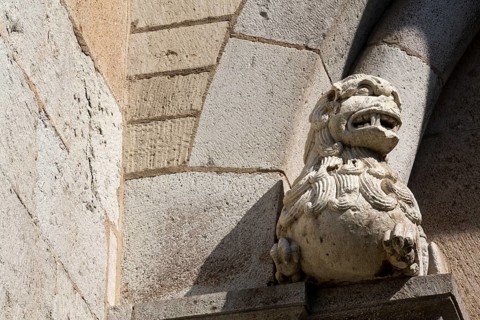 Romanesque lion, Saint, Saint