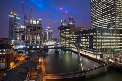 London, United Kingdom 05 March 2018: Modern office building in the Canary Wharf financial centre