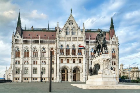 Hungarian Parliament Building was designed in neo-Gothic style and opened in 1902, Budapest,