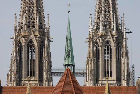 View from east, detail, St., Saint, Saint