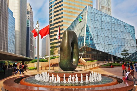 HONG KONG, DECEMBER 11, 2014: Hong Kong Special Administrative Region. Square in downtown decorated