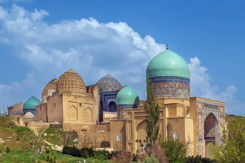 Complex of mausoleums Shahi Zinda in Samarkand, Uzbekistan