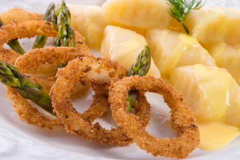Onion ring white potato dumpling