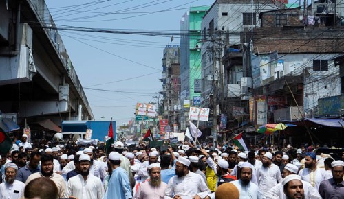 07 April 2025- Gazipur, Bangladesh: A large number of people from Mawna joined the protest march in