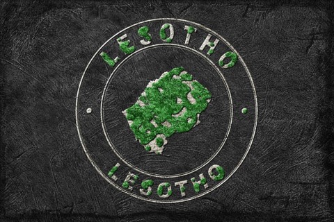 Map of Lesotho Reforestation Green Agenda, Climate Message