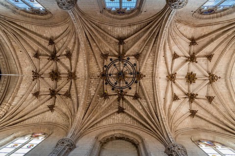Toledo, Spain, December 6, 2019: Interior view of the church of the Monastery of San Juan de los