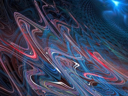 Wavy technology fractal background - abstract computer-generated image. Digital art: colored waves